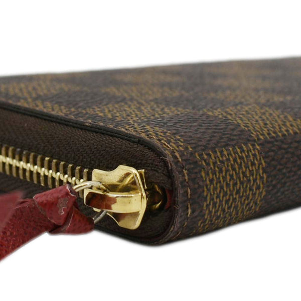 LOUIS VUITTON Clemence Damier Ebene Zippy Wallet Brown