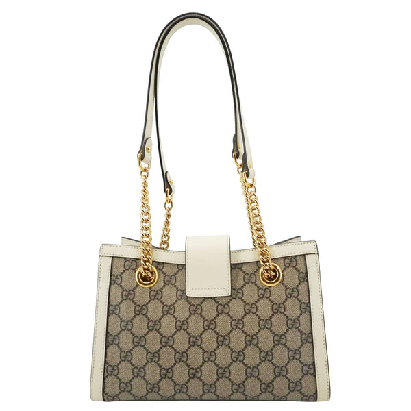 GUCCI Padlock Medium GG Supreme Canvas Tote Bag Beige 498156
