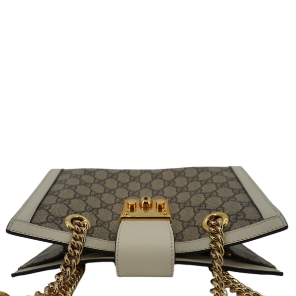 GUCCI Padlock Medium GG Supreme Canvas Tote Bag Beige 498156