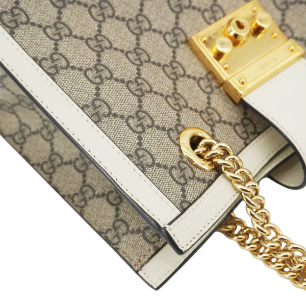 GUCCI Padlock Medium GG Supreme Canvas Tote Bag Beige 498156