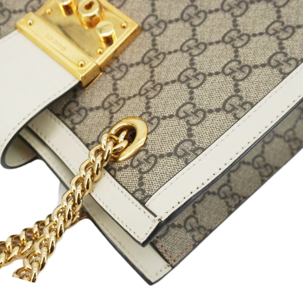 GUCCI Padlock Medium GG Supreme Canvas Tote Bag Beige 498156