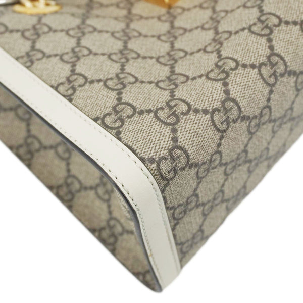 GUCCI Padlock Medium GG Supreme Canvas Tote Bag Beige 498156