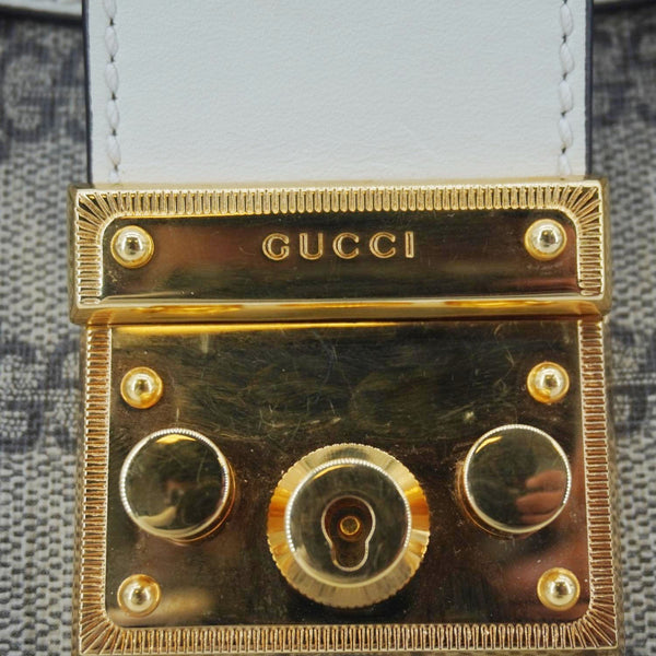 GUCCI Padlock Medium GG Supreme Canvas Tote Bag Beige 498156