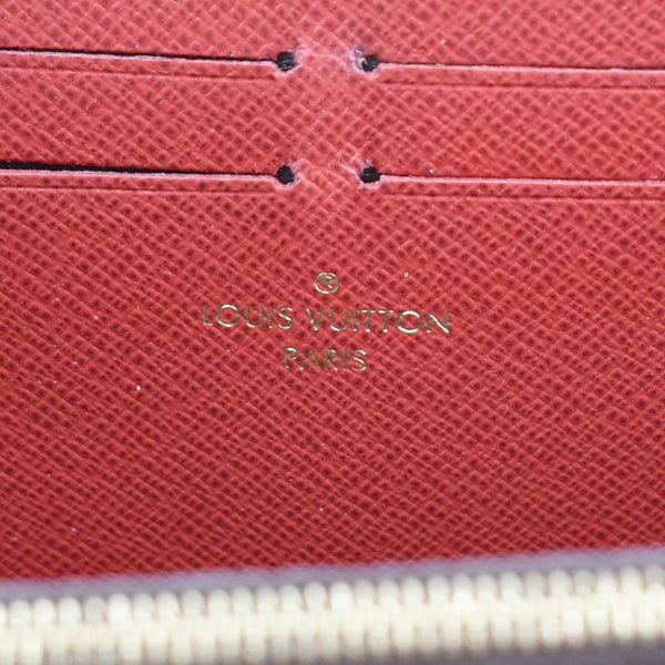 LOUIS VUITTON Clemence Damier Ebene Zippy Wallet Brown