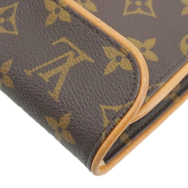 LOUIS VUITTON Pochette Florentine Monogram Canvas Waist Bag Brown