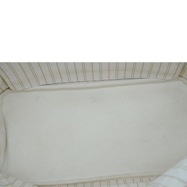 LOUIS VUITTON Neverfull MM Damier Azur Tote Shoulder Bag White