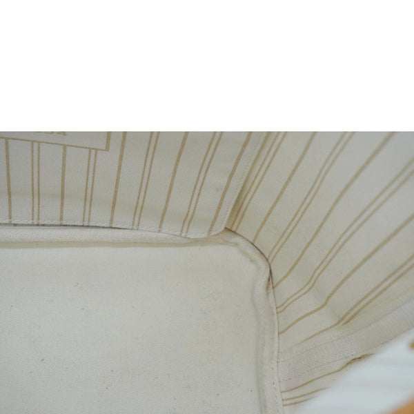 LOUIS VUITTON Neverfull MM Damier Azur Tote Shoulder Bag White