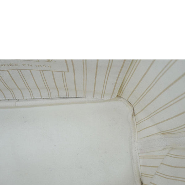 LOUIS VUITTON Neverfull MM Damier Azur Tote Shoulder Bag White