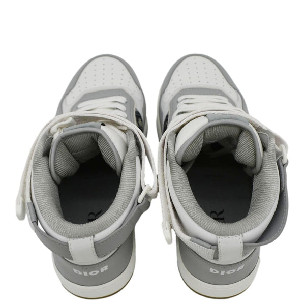 CHRISTIAN DIOR B27 Mid Top Oblique Galaxy Perforated Sneakers Grey