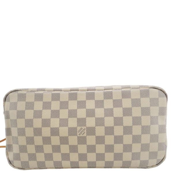LOUIS VUITTON Neverfull MM Damier Azur Tote Shoulder Bag White