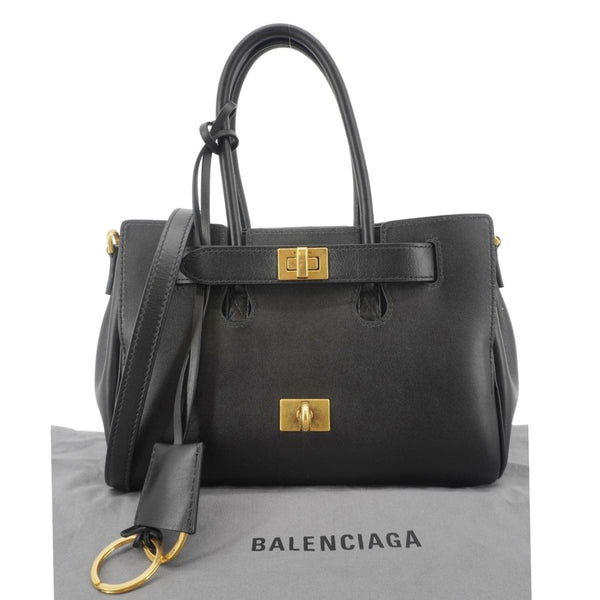 BALENCIAGA Carry All Bel Air Bag Leather Tote Shoulder Bag Black