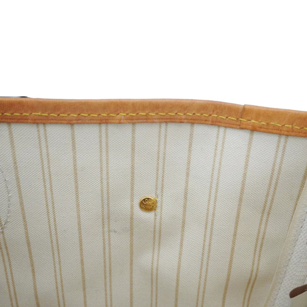 LOUIS VUITTON Neverfull MM Damier Azur Tote Shoulder Bag White