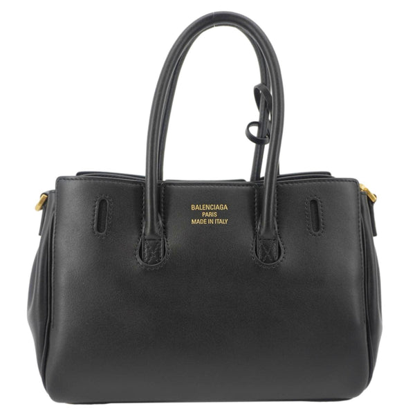 BALENCIAGA Carry All Bel Air Bag Leather Tote Shoulder Bag Black