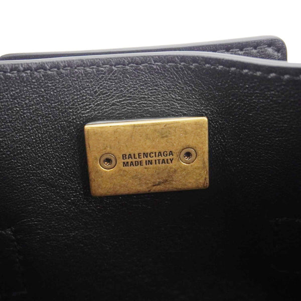 BALENCIAGA Carry All Bel Air Bag Leather Tote Shoulder Bag Black