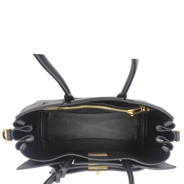 BALENCIAGA Carry All Bel Air Bag Leather Tote Shoulder Bag Black