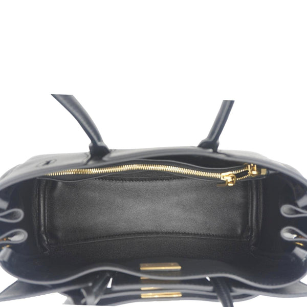 BALENCIAGA Carry All Bel Air Bag Leather Tote Shoulder Bag Black