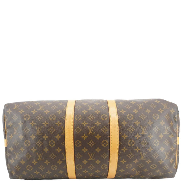 LOUIS VUITTON Keepall 55 Bandouliere Monogram Canvas Travel Bag Brown