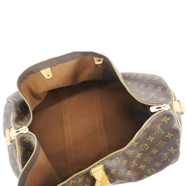 LOUIS VUITTON Keepall 55 Bandouliere Monogram Canvas Travel Bag Brown