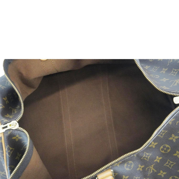 LOUIS VUITTON Keepall 55 Bandouliere Monogram Canvas Travel Bag Brown