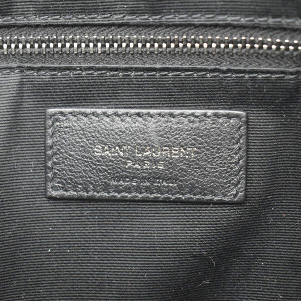 YVES SAINT LAURENT Niki Large Crinkle Leather Shopper Tote Bag Black