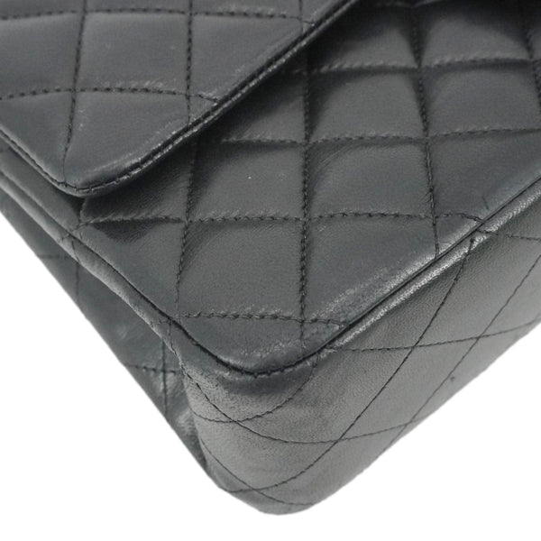 CHANEL Classic Double Flap Quilted Leather Crossbody Bag Black