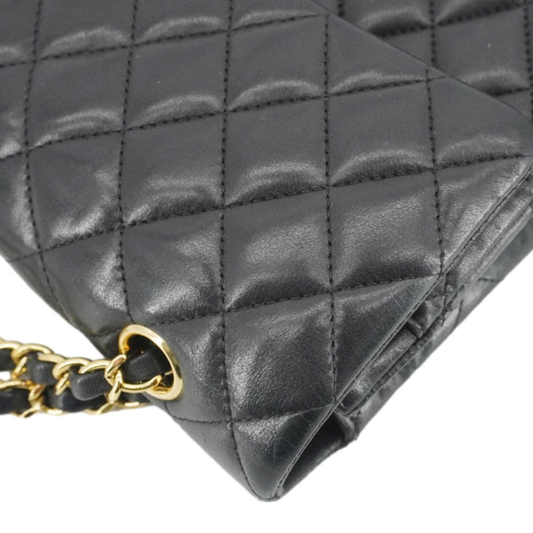 CHANEL Classic Double Flap Quilted Leather Crossbody Bag Black