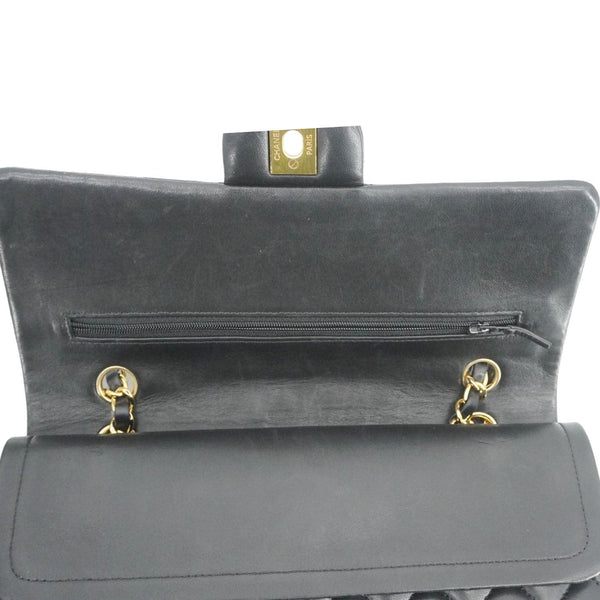 CHANEL Classic Double Flap Quilted Leather Crossbody Bag Black