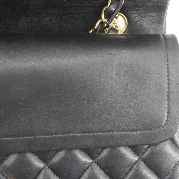 CHANEL Classic Double Flap Quilted Leather Crossbody Bag Black