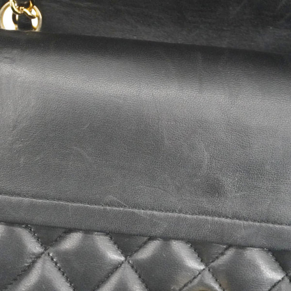 CHANEL Classic Double Flap Quilted Leather Crossbody Bag Black