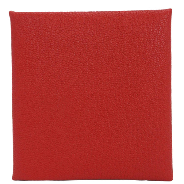 HERMES Calvi Leather Card Holder Red
