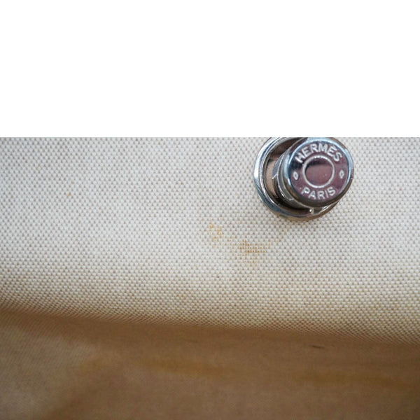 HERMES Herbag Toile Canvas Tote Shoulder Bag Off White