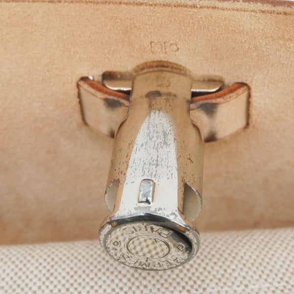 HERMES Herbag Toile Canvas Tote Shoulder Bag Off White