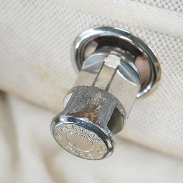 HERMES Herbag Toile Canvas Tote Shoulder Bag Off White