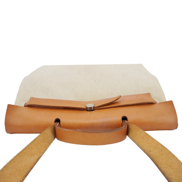 HERMES Herbag Toile Canvas Tote Shoulder Bag Off White