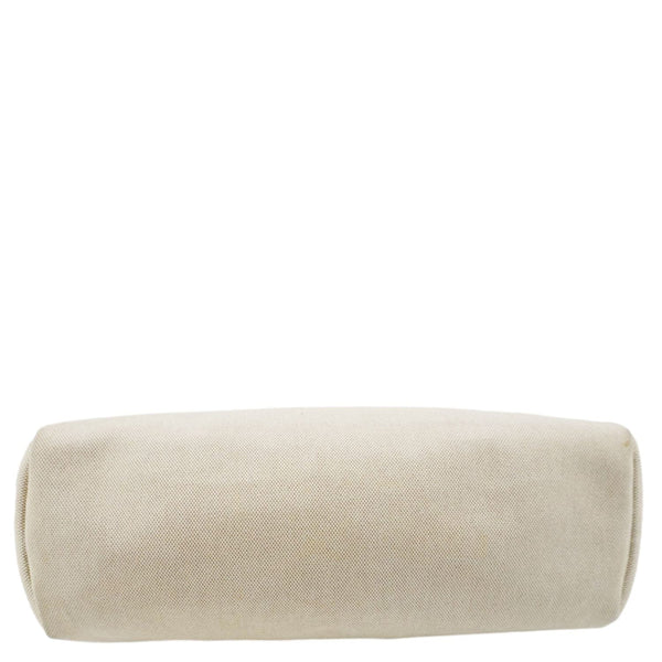 HERMES Herbag Toile Canvas Tote Shoulder Bag Off White