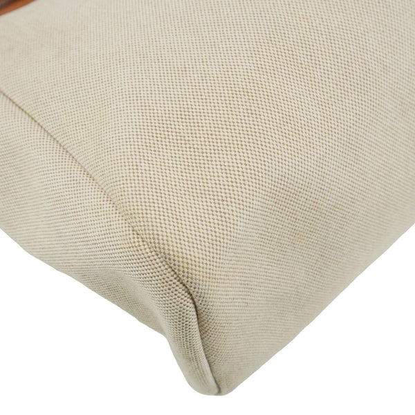 HERMES Herbag Toile Canvas Tote Shoulder Bag Off White