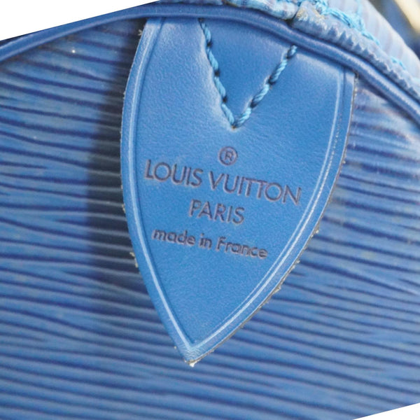 LOUIS VUITTON Speedy 30 Epi Leather Satchel Bag Blue