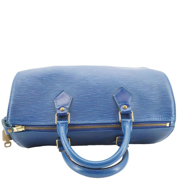 LOUIS VUITTON Speedy 30 Epi Leather Satchel Bag Blue