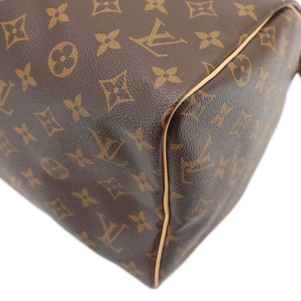 LOUIS VUITTON Speedy 30 Monogram Canvas Satchel Bag Brown