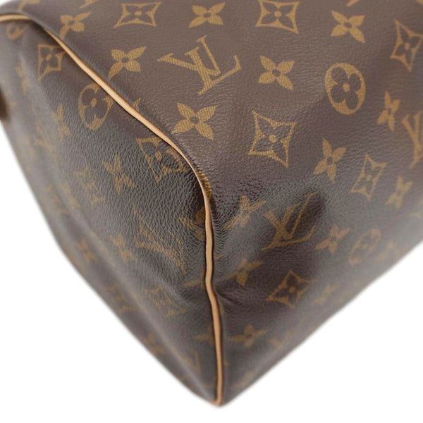 LOUIS VUITTON Speedy 30 Monogram Canvas Satchel Bag Brown
