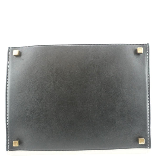 CELINE Luggage Phantom Medium Cotton Canvas Tote Bag White