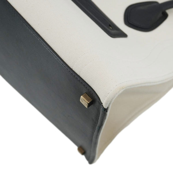 CELINE Luggage Phantom Medium Cotton Canvas Tote Bag White