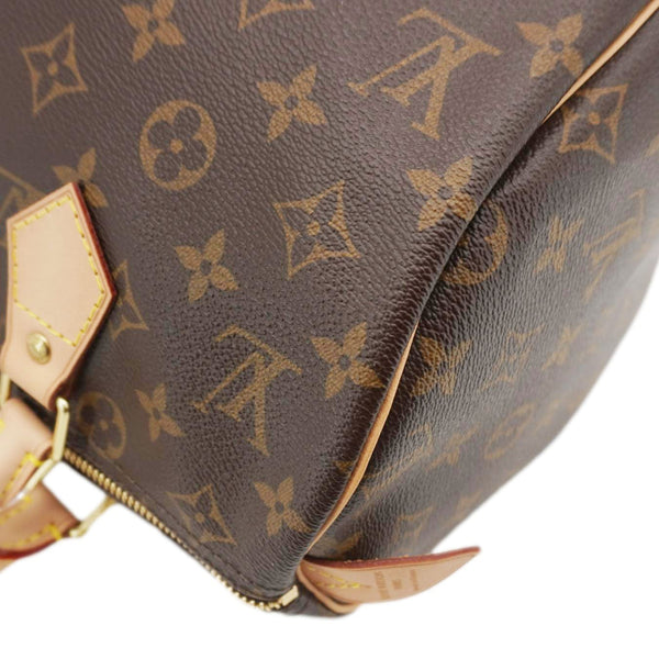 LOUIS VUITTON Speedy 30 Monogram Canvas Satchel Bag Brown