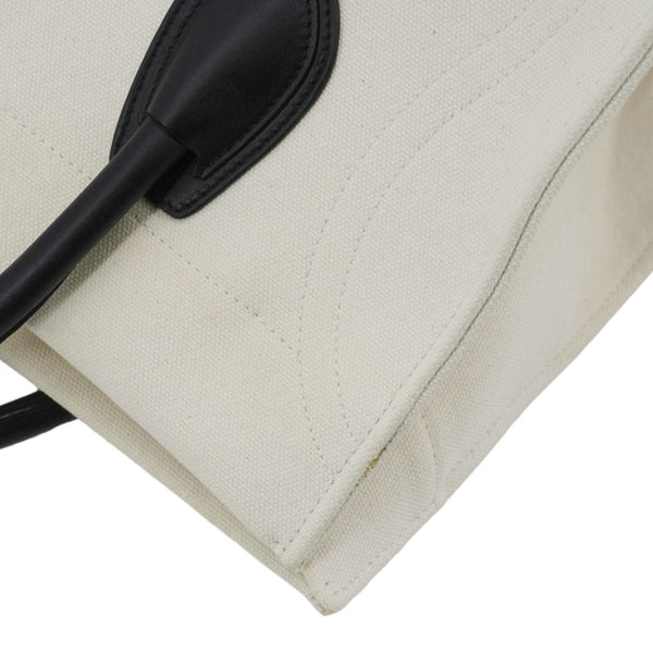 CELINE Luggage Phantom Medium Cotton Canvas Tote Bag White