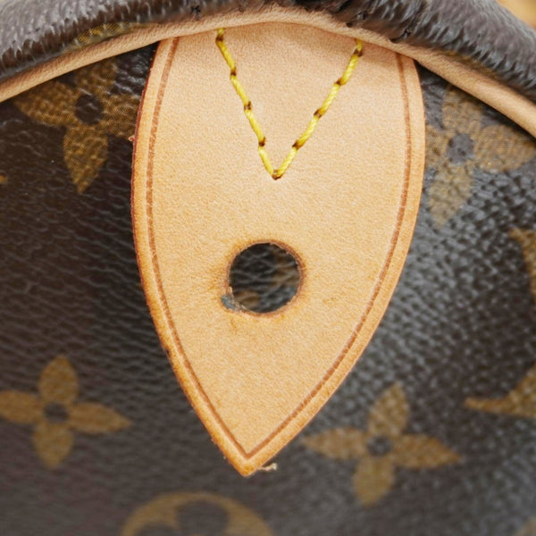 LOUIS VUITTON Speedy 30 Monogram Canvas Satchel Bag Brown