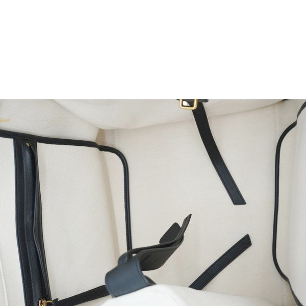 CELINE Luggage Phantom Medium Cotton Canvas Tote Bag White