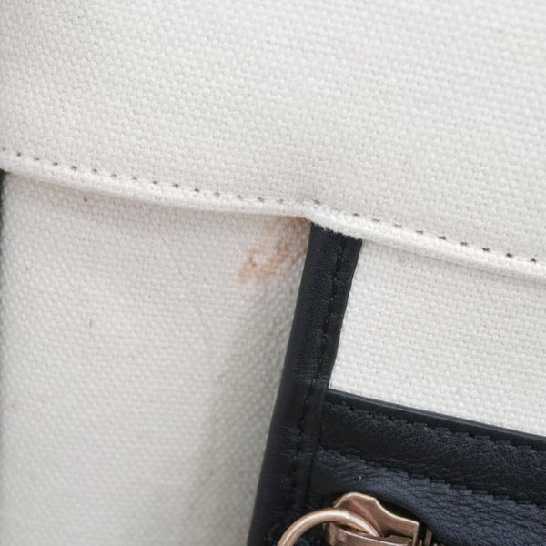 CELINE Luggage Phantom Medium Cotton Canvas Tote Bag White