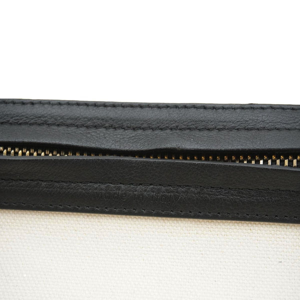 CELINE Luggage Phantom Medium Cotton Canvas Tote Bag White