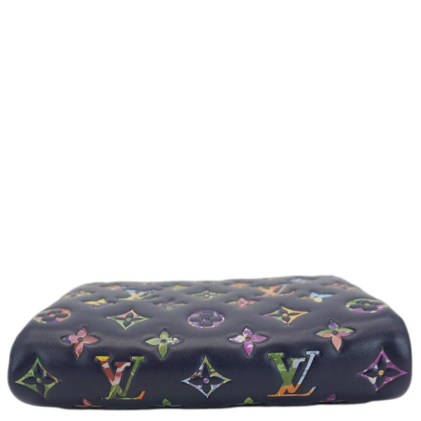 LOUIS VUITTON Coussin Pochette Garden Embossed Leather Crossbody Bag Navy Blue