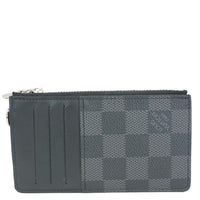 LOUIS VUITTON Damier Graphite Coin Card Holder Black